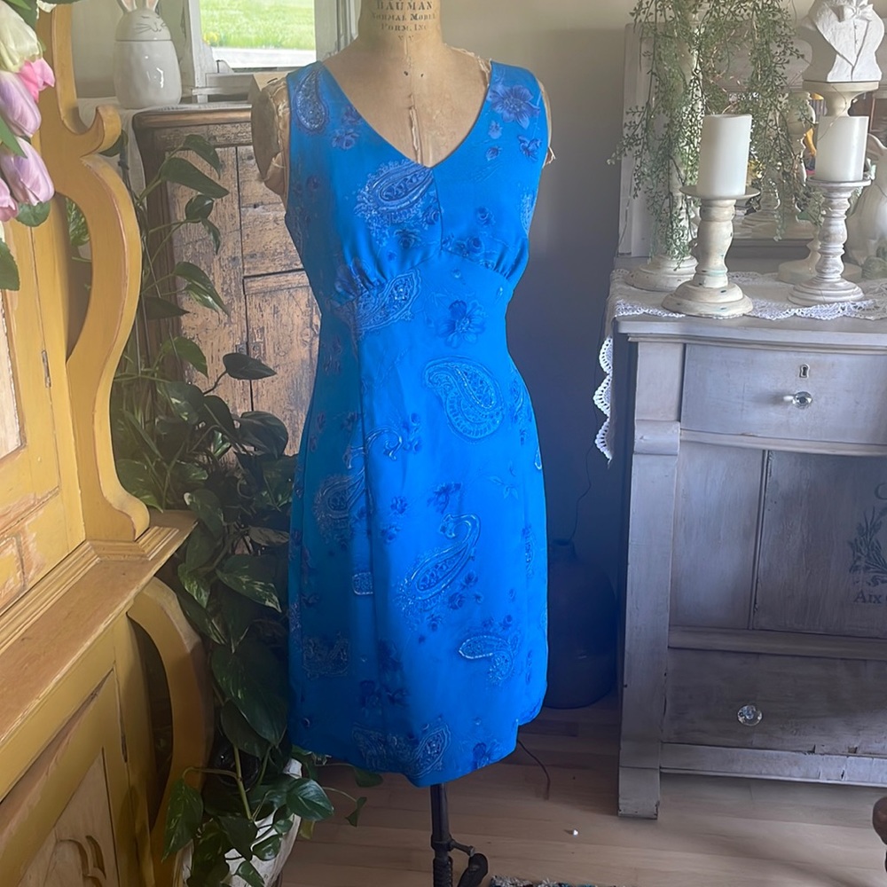 Bright blue sundress